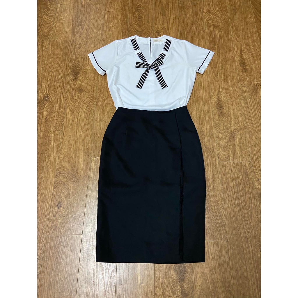 Bộ áo gumac, chân váy elise size S, rất mới