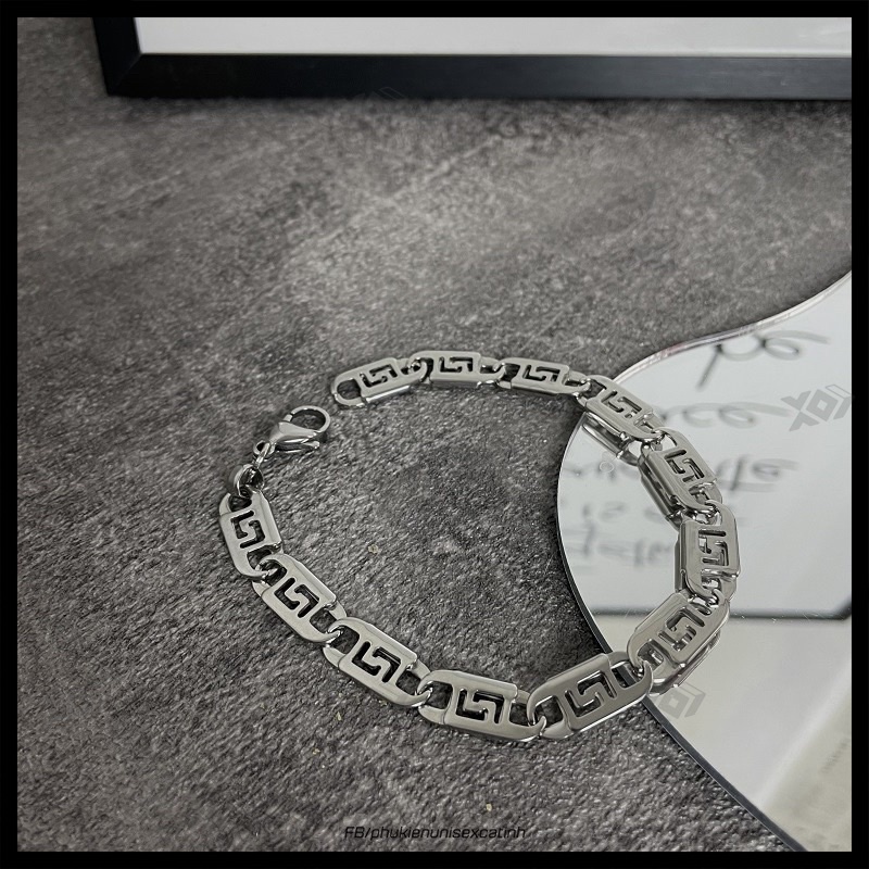 Vòng Tay Thép Titan Không Gỉ Phong Cách Đường Phố Âu Mỹ Unisex Cá Tính