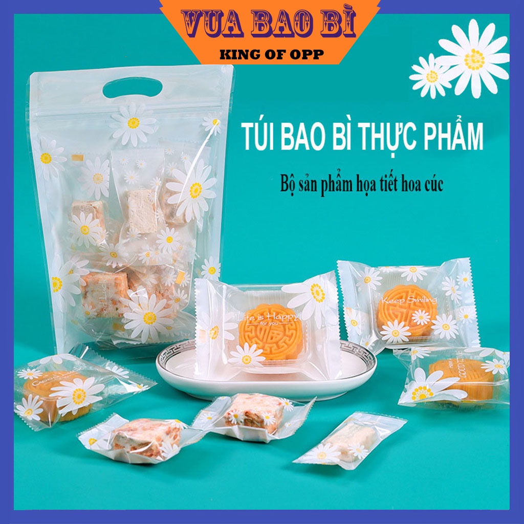 100 Túi đựng bánh kẹo, thực phẩm cao cấp, đủ bộ HOA CÚC - KING OF OPP