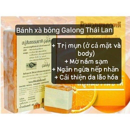 Lốc 12 xà phòng tính chất NGHỆ và CAM - ngừa mụn, dưỡng trắng - Thái Lan