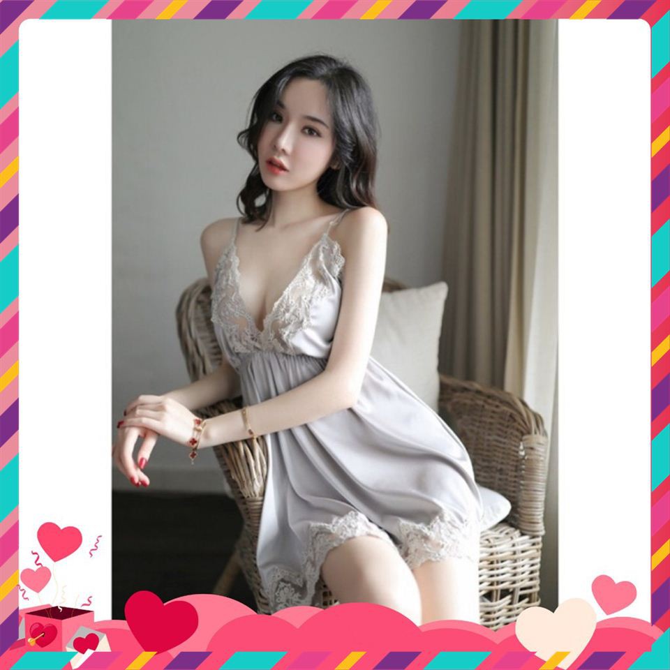 Đầm Ngủ Sexy Viền Ren Quảng Châu Siêu Quyến Rũ