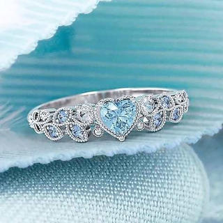 Nhẫn Bạc 925 Đính Đá Pha Lê Hình Trái Tim