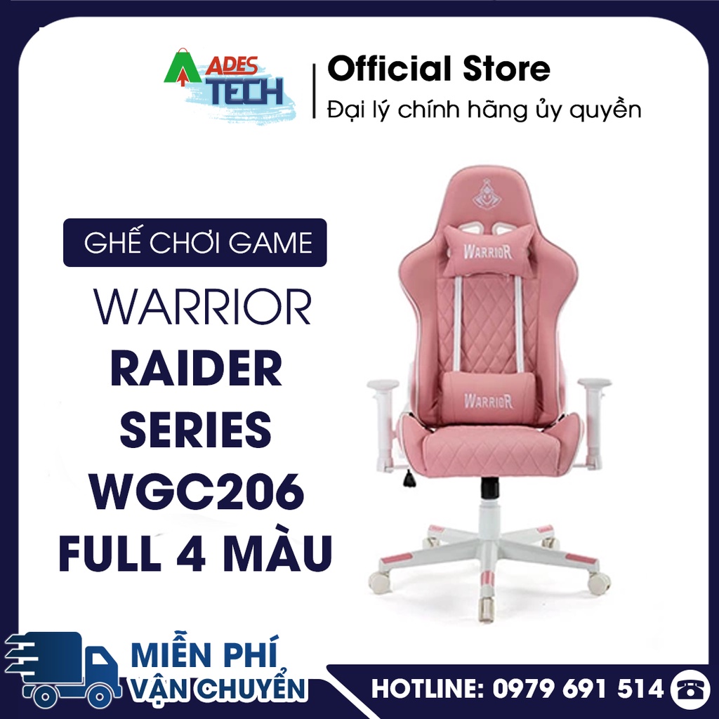 Ghế Gaming WARRIOR Raider Series WGC206 FULL 4 MÀU | Chất Liệu Da PU Bền Bỉ | Bảo Hành Chính Hãng 12 Tháng