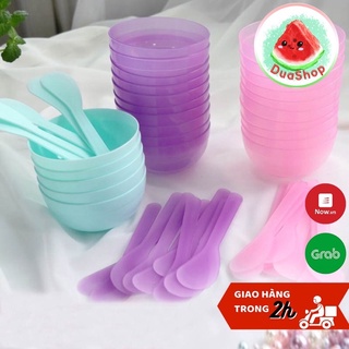 combo bát chộn + thìa tim+ que+ cọ mặt nạ đắp mặt