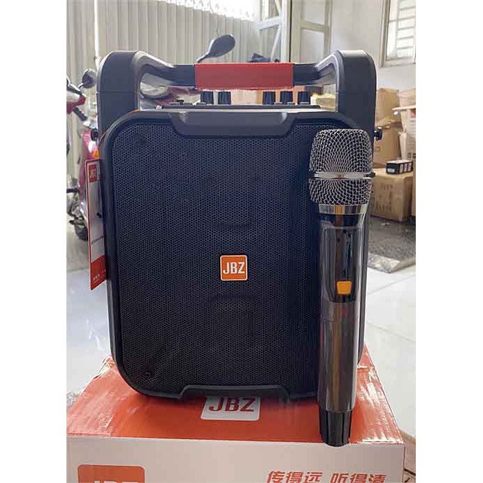 Loa kéo di động karaoke JBZ JB+0608 Micro kim loại thay đổi tầng số, thiết kế siêu đẹp, có dây đeo, 