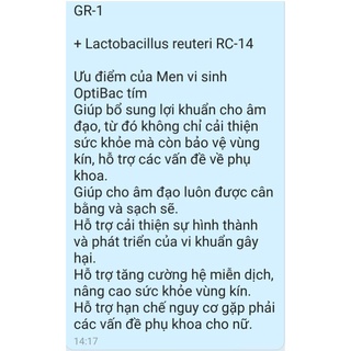 MEN VI SINH OPTIBAC  MÀU TÍM