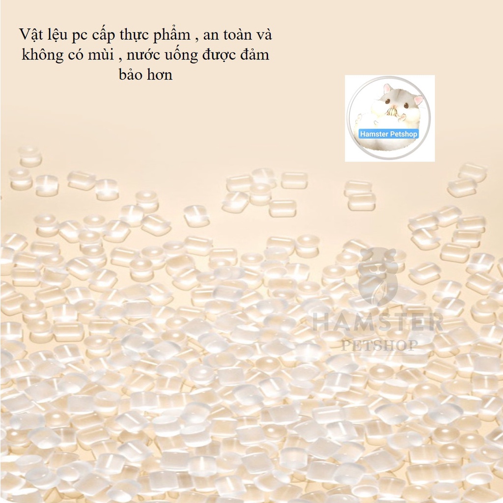 Bình pha lê kèm lọc nước cao cấp cho hamster và thú cưng nhỏ