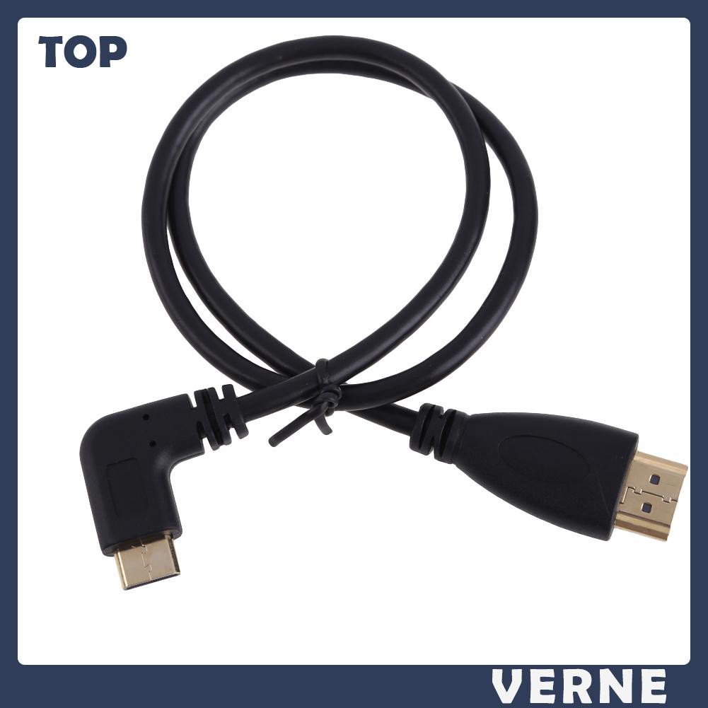 vernesss 50cm HDMI-compatible to MINI HDMI-compatible 90 Right Angle cable 1080P for Camcorder Tablet PC