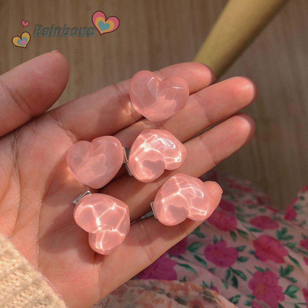 Bộ 5 / 5 Kẹp Tóc Hình Hoa Hồng Màu Cầu Vồng Dễ Thương Cho Bé Gái