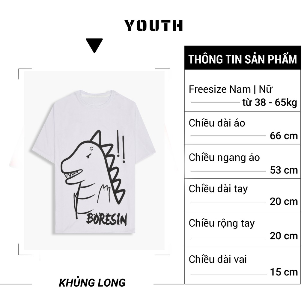 Áo thun nam nữ unisex YOUTH form rộng cổ tròn tay lỡ vải Cotton xịn FreeSize(38-65Kg) - Cá Ngựa - AP63