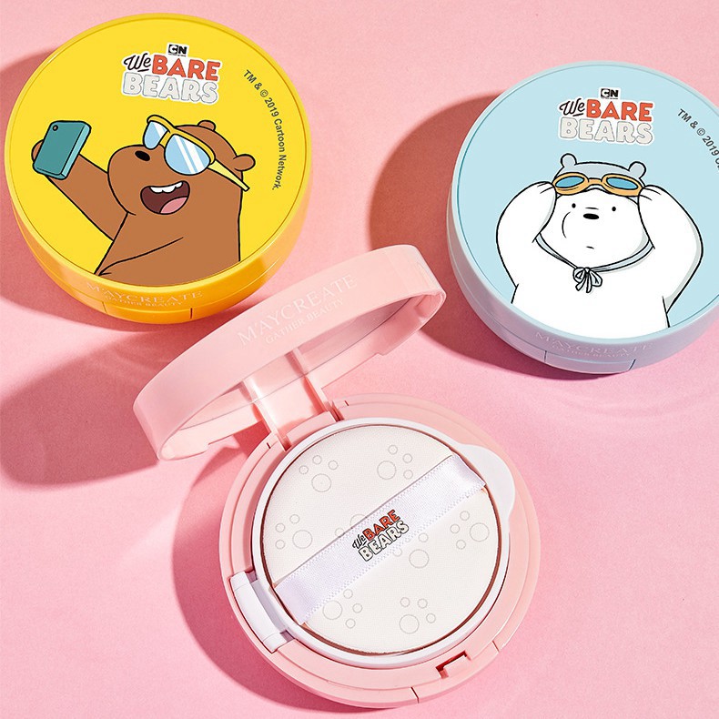 [nakha123] (1+1) Phấn Nước Cushion Hoạt Hình Maycreate x The Three Bare Bears Tặng Kèm Lõi Thay