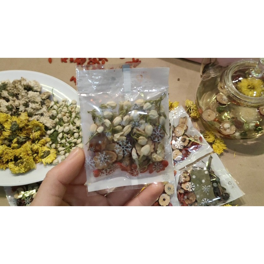 Trà Hoa Nhài, Mix thao dược kỷ tử, táo đỏ, cỏ ngot, Trà dưỡng nhan (gói 10g) | BigBuy360 - bigbuy360.vn