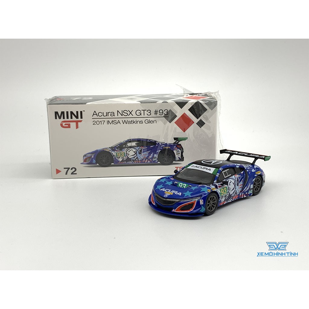 Xe Mô Hình Honda Acura NSX Gt3 #93 2017 IMSA Watkins Glen LHD 1:64 MiniGt ( Xanh )