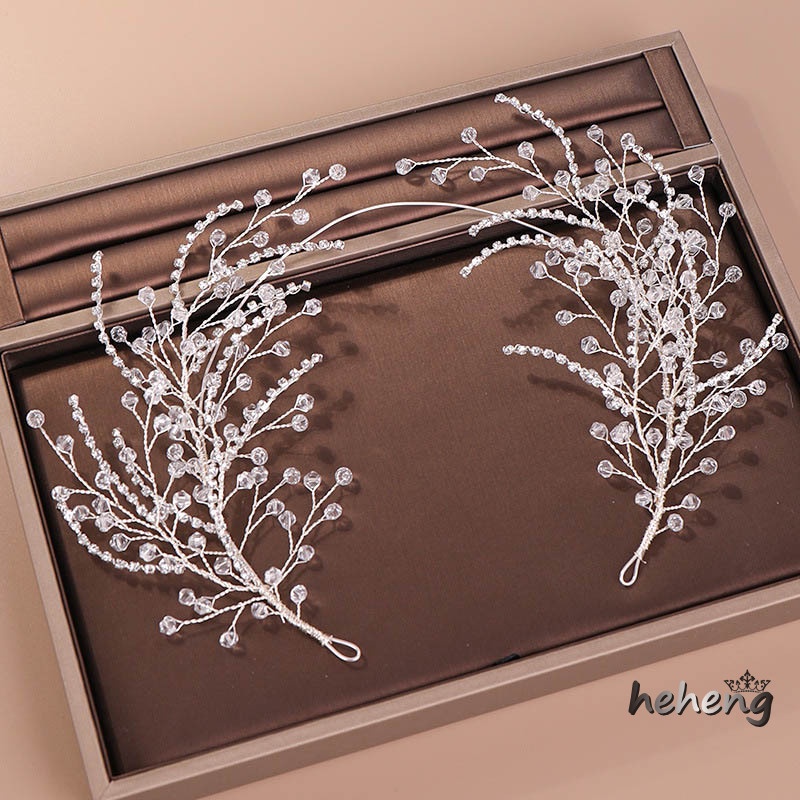 1 Băng Đô Cài Tóc Đính Đá Pha Lê Lấp Lánh Phong Cách Châu Âu Mới