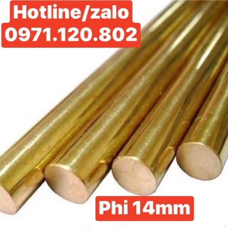 Đồng vàng đặc D14mm dài 1m