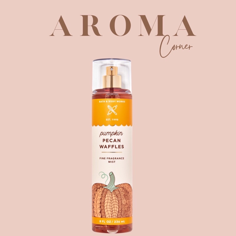 Xịt thơm Body mist Bath&Body works mùi  𝑃𝑢𝑚𝑝𝑘𝑖𝑛 𝑃𝑒𝑐𝑎𝑛 𝑊𝑎𝑓𝑓𝑙𝑒  236ml