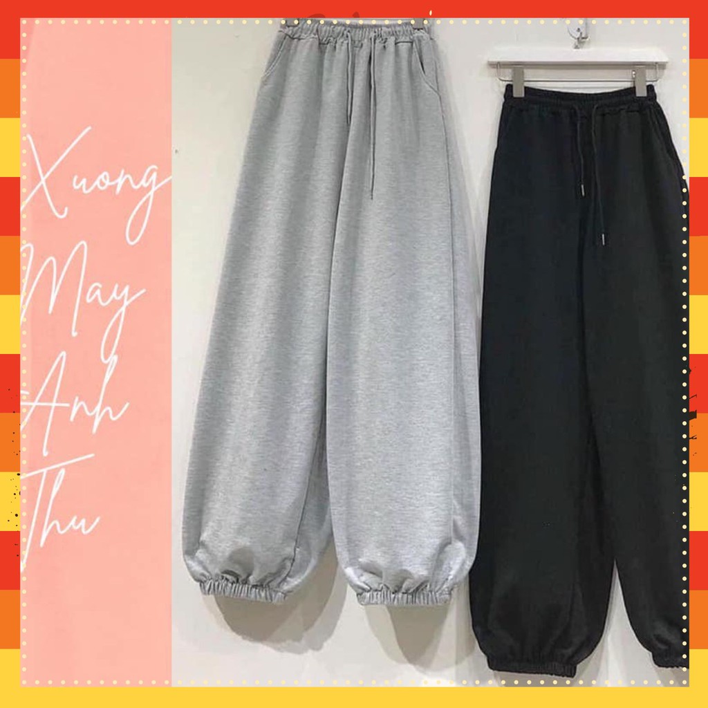 Quần Ống Rộng 🔺Quần Nỉ Ống BOOM Unisex🔺Jogger thun trơn cạp chun,dáng rộng-phong cách và cá tính Mã QOB06