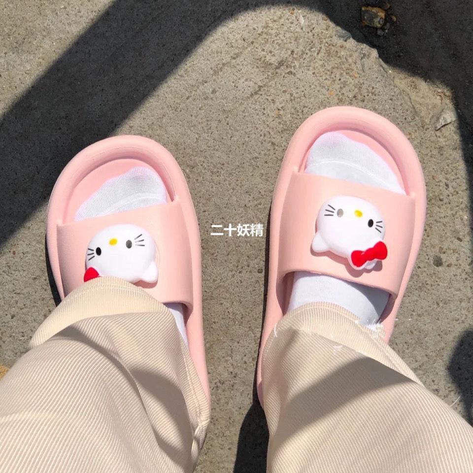 Dép Sandal Đế Mềm Dày Chống Trượt Họa Tiết hello kitty Dễ Thương Cho Bé Gái