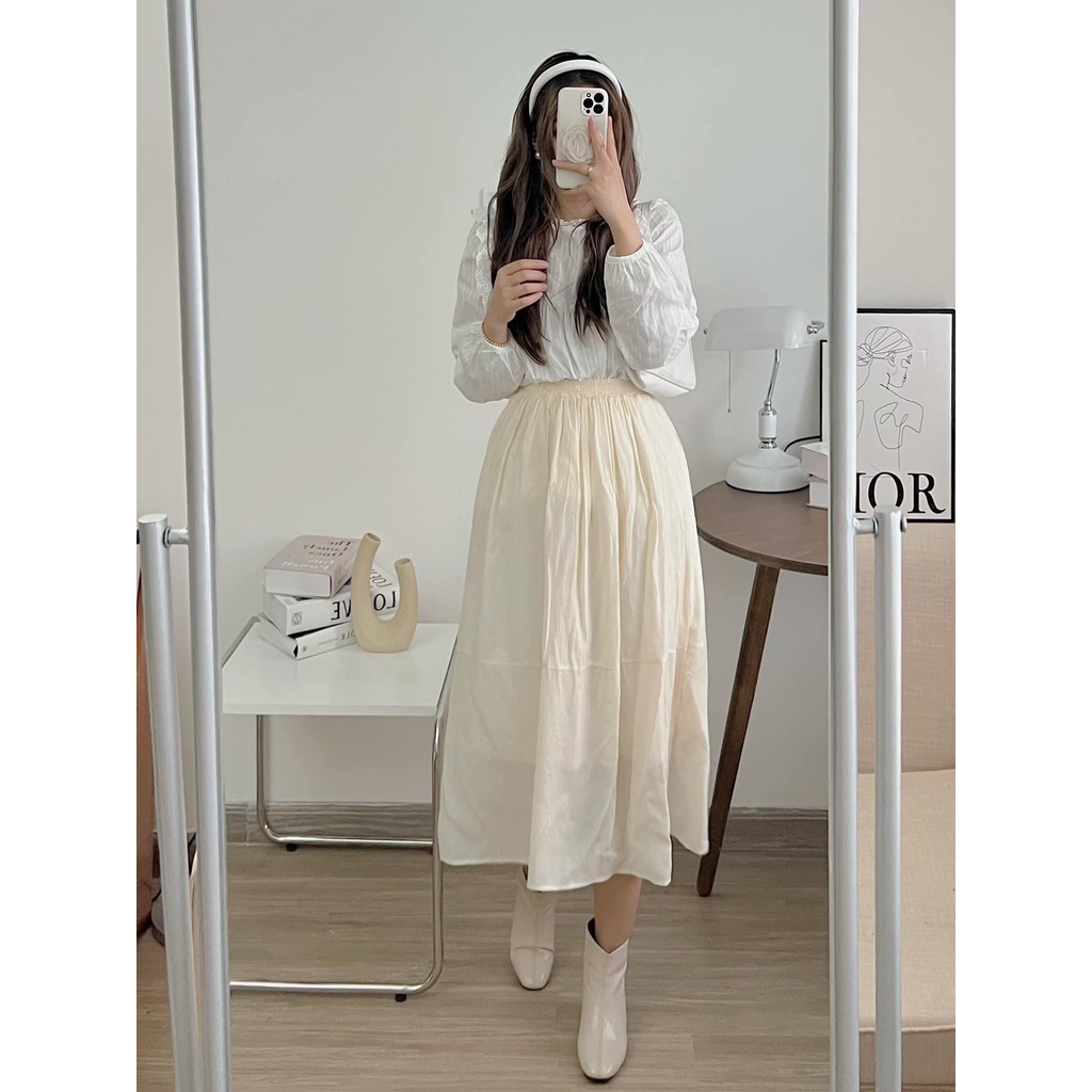 [Ảnh thật/Sẵn] Áo sơ mi babydoll ren ngực cánh tiên ulzzang