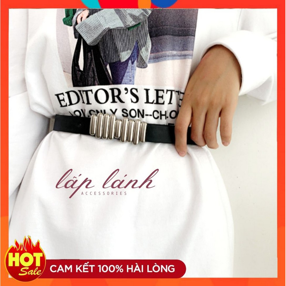 [Có sẵn] THẮT LƯNG DÂY LƯNG DA PU BELT MẶT KIM LOẠI PHỐI ĐẦM, VEST PHONG CÁCH RETRO CÁ TÍNH THỜI TRANG DL05