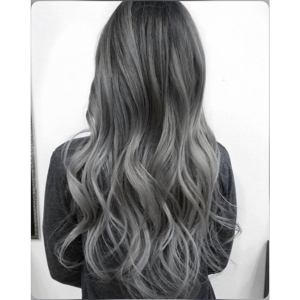 COMBO Nhuộm Xám Khói Tặng Kèm Oxi Trợ Nhuộm Và Găng Tay tẩy nevel 9-10 nâng nền mạnh