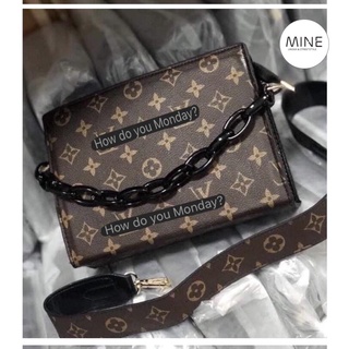 Túi xách nữ hình hộp da mềm siêu hot màu trăng xanh và nâu -  Túi xách nữ hình hộp giá rẻ siêu hot T046