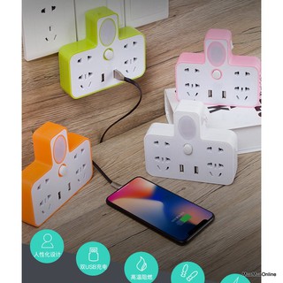 XẢ KHO - Ổ cắm điện 2 chân, 3 chân kèm đèn ngủ và cổng USB sạc điện có khả năng tự điều chỉnh