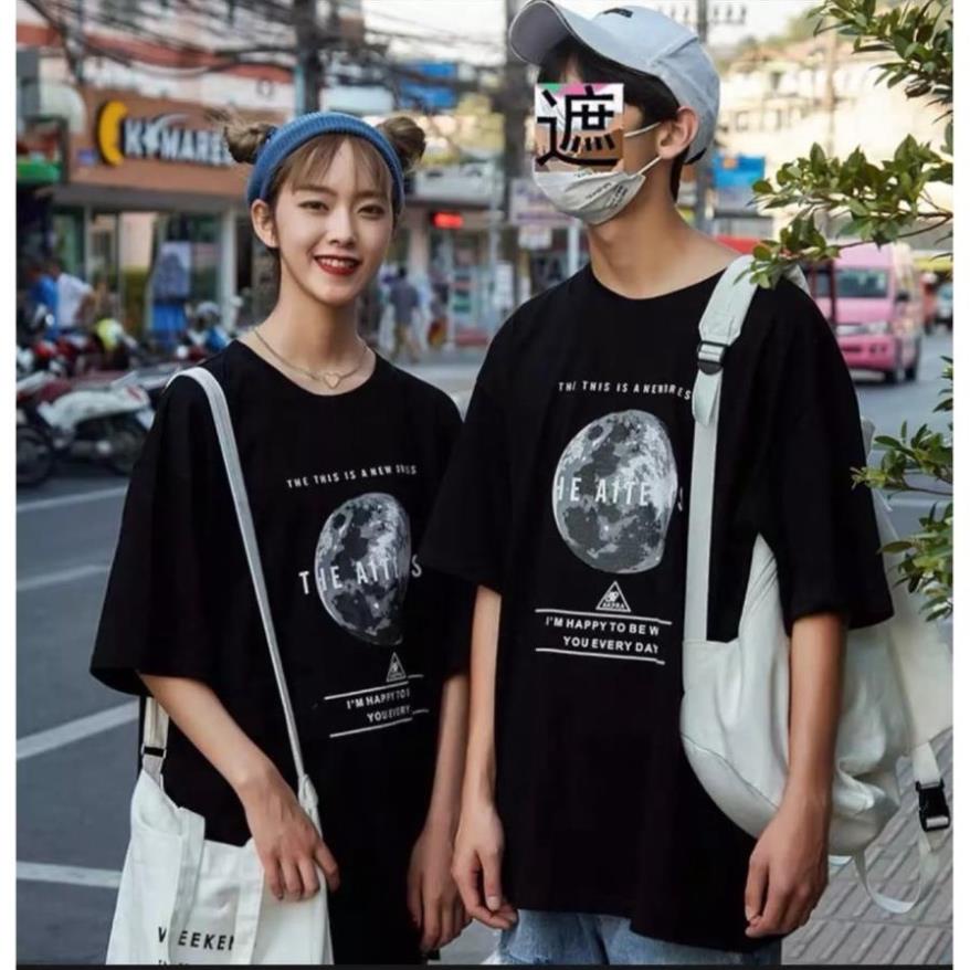 MATTRANG Áo Thun Tay Ngắn In Hình Cá Tính Phong Cách Hip Hop Hàn Quốc Couple Màu Đen Cho Nam Nữ ⚡ #
