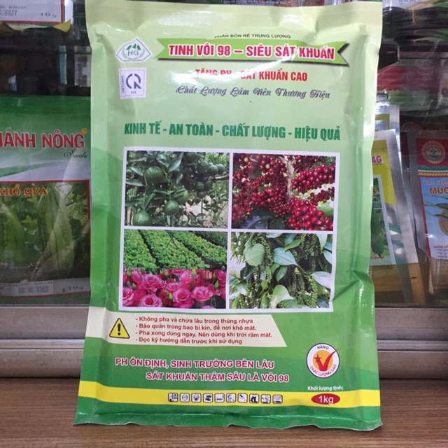 Tinh vôi 98 - vôi sát khuẩn khử trùng đất - gói 1kg