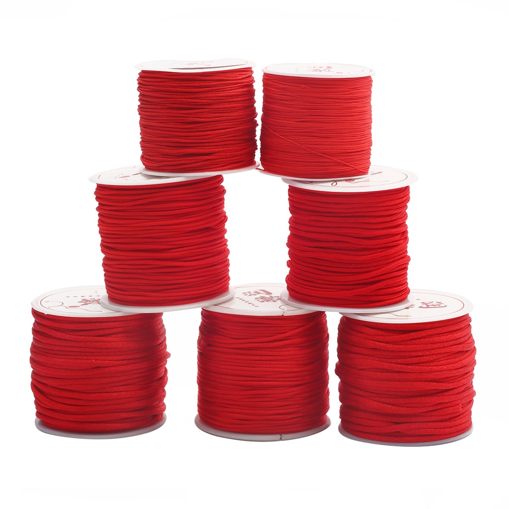 BEADIA Cuộn Dây Nylon Màu Đỏ Làm Vòng Tay Thủ Công
