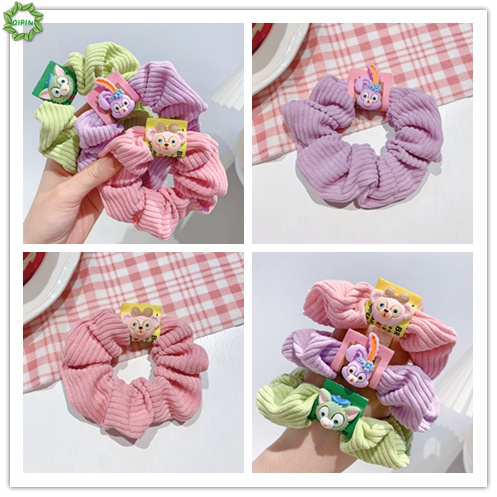 Dây buộc tóc in họa tiết hoạt hình dễ thương kích thước lớn hợp thời trang cho nữ