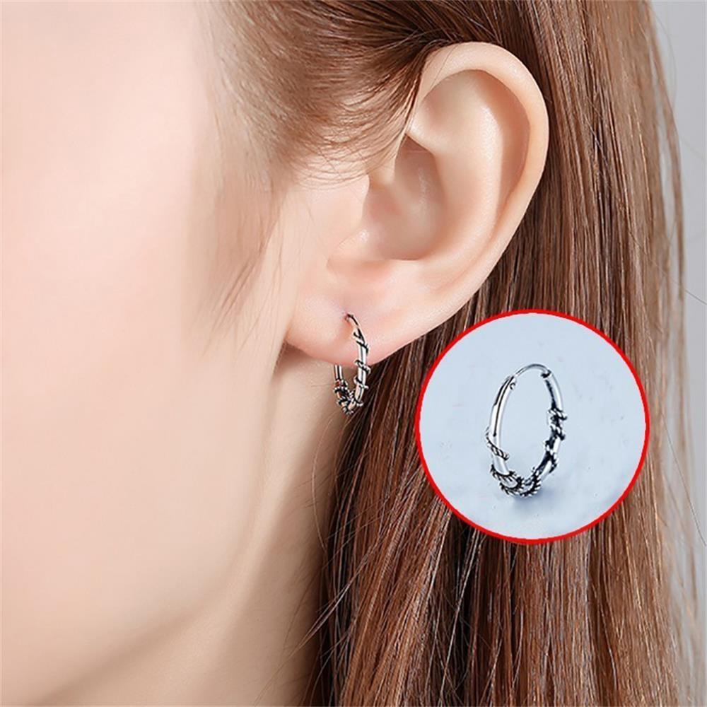 Đôi Khuyên Tai Hợp Kim Mạ Vàng / Bạc Kiểu Dáng Vòng Tròn Đính Đá Xinh Xắn Cho Nữ