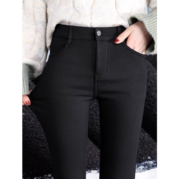 Quần Bò Giấy Nữ Cạp Cao- Quần Jean Nữ Chất Dày Dặn Dáng Đơn Giản Basic mềm mịn mát co giãn | BigBuy360 - bigbuy360.vn