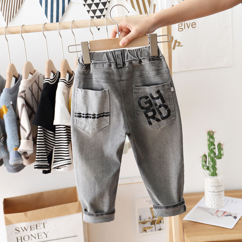 Quần jean dài dáng rộng xuân thu phong cách hợp thời trang cho bé trai