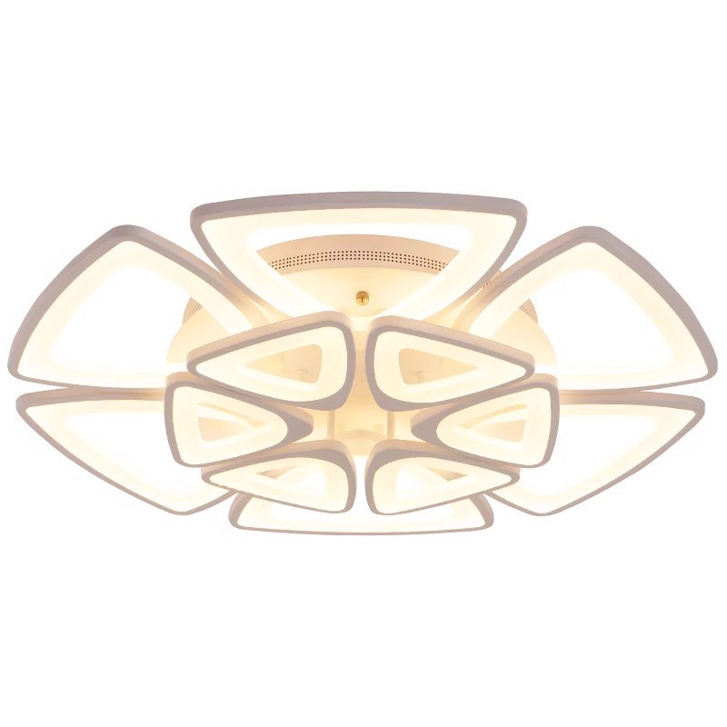 Đèn Ốp Trần - Đèn LED Ốp Trần 12 Lá Hình Tam Giác Trang Trí Phòng Khách Hiện Đại