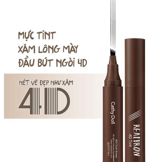 Bút Vẽ Chân Mày Phẩy Sợi Cathy Doll Real Brow 4D Tatoo Tint | BigBuy360 - bigbuy360.vn