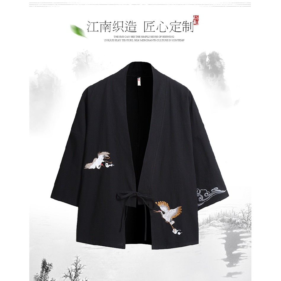 Áo khoác kimono thiêu chim hạt CÓ SIZE ĐẠI - NAM NỮ BON CHEN ĐỀU ĐƯỢC ( Hàng order ) | BigBuy360 - bigbuy360.vn