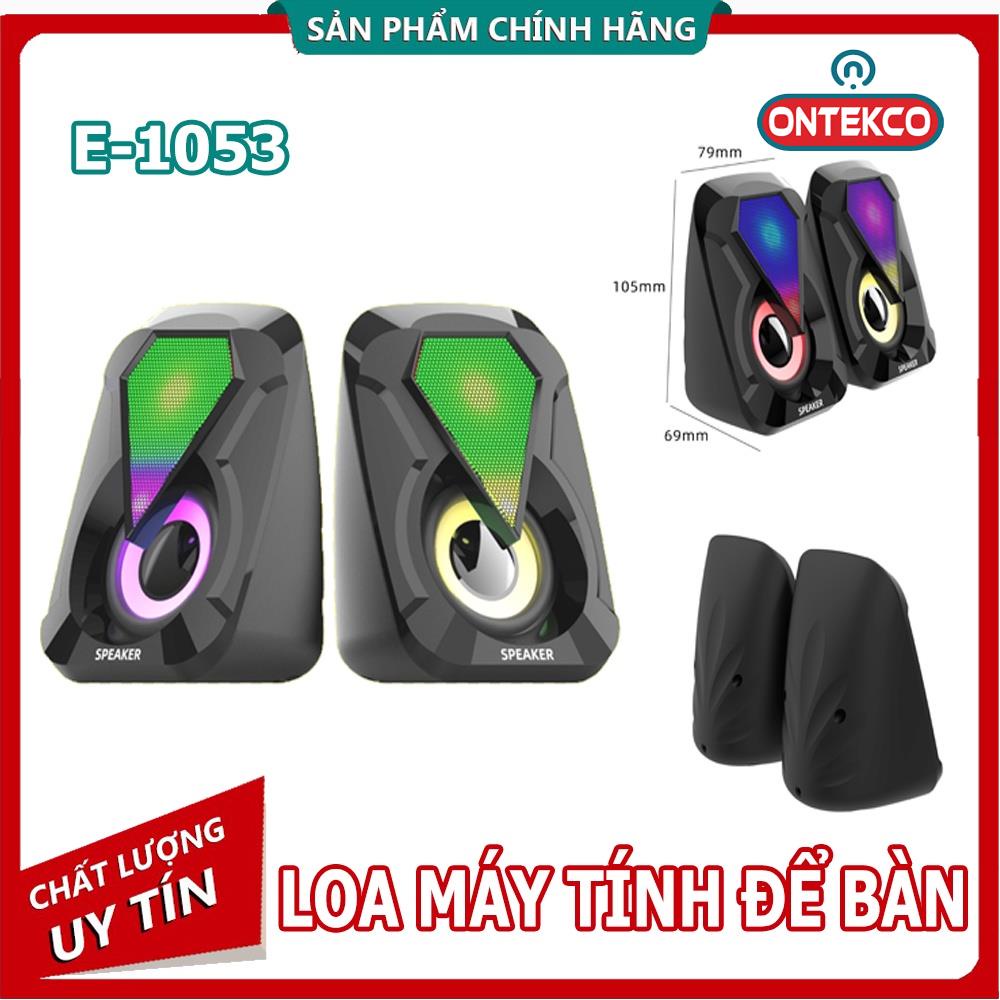 Loa vi tính - loa máy tính - loa laptop mini 1053 để bàn cao cấp âm thanh siêu trầm có đèn led 7 màu nguồn cổng USB