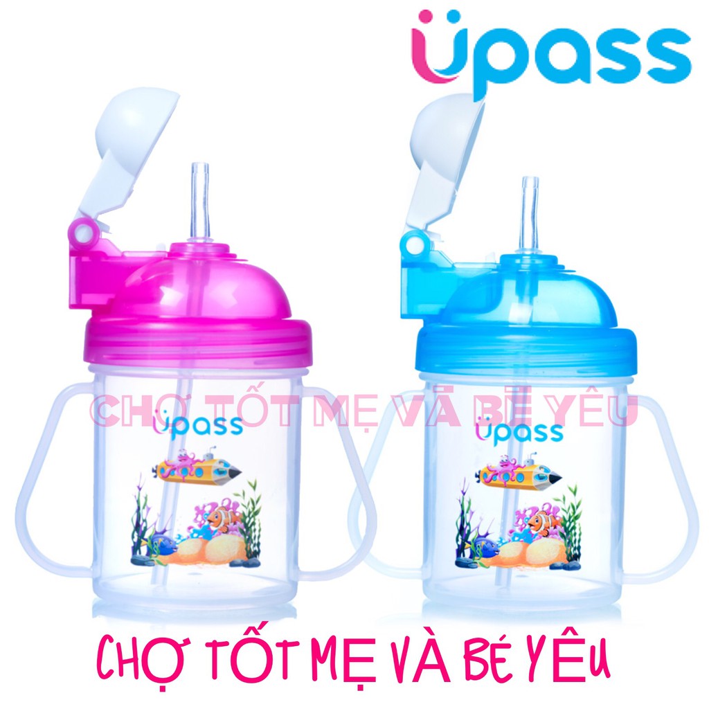 BÌNH UỐNG NƯỚC ỐNG HÚT MỀM CHO BÉ 200ML UPASS