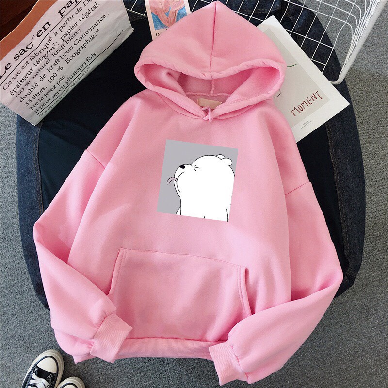 Áo Hoodie From Rộng Unisex Hoạt Hình Gấu Má Phính Lêu Lêu Cute , Vải Nỉ Mềm Mại Phong Cách HOT TREND BB HOODIE