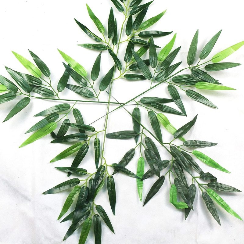 Set 3 Nhánh Lá Tre Giả Màu Xanh Lá Dùng Trang Trí Nhà Cửa/ Phong Cảnh