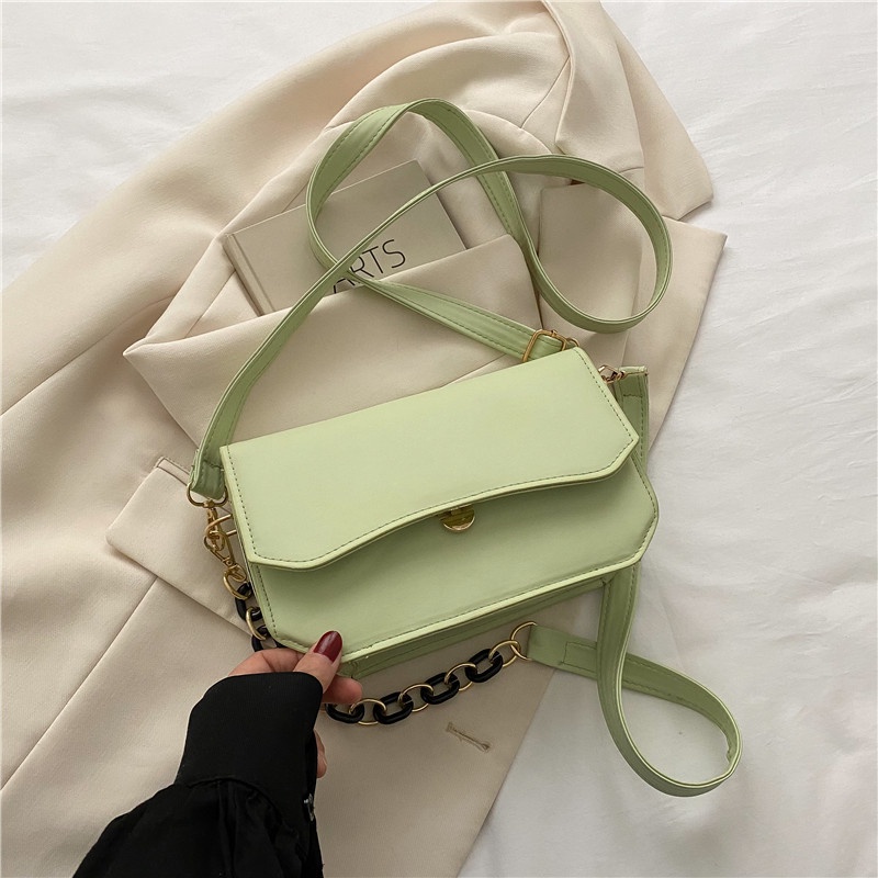 Túi Đeo Vai Hình Vuông Cỡ Nhỏ Phối Dây Xích Thiết Kế Đơn Giản Thời Trang Mùa Hè 2022