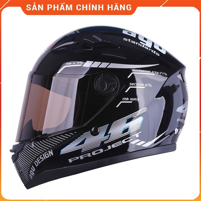 GZ - Mũ bảo hiểm fullface AGU tem 46 Pro phản quang, nón bảo hiểm thể thao đi phượt, bảo hành 12 tháng