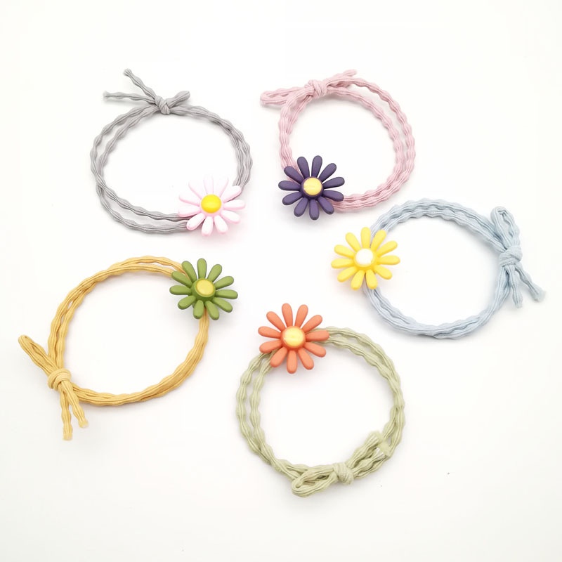 Dây Cột Tóc Cao Su Họa Tiết Hoa Cúc Nhỏ Dễ Thương