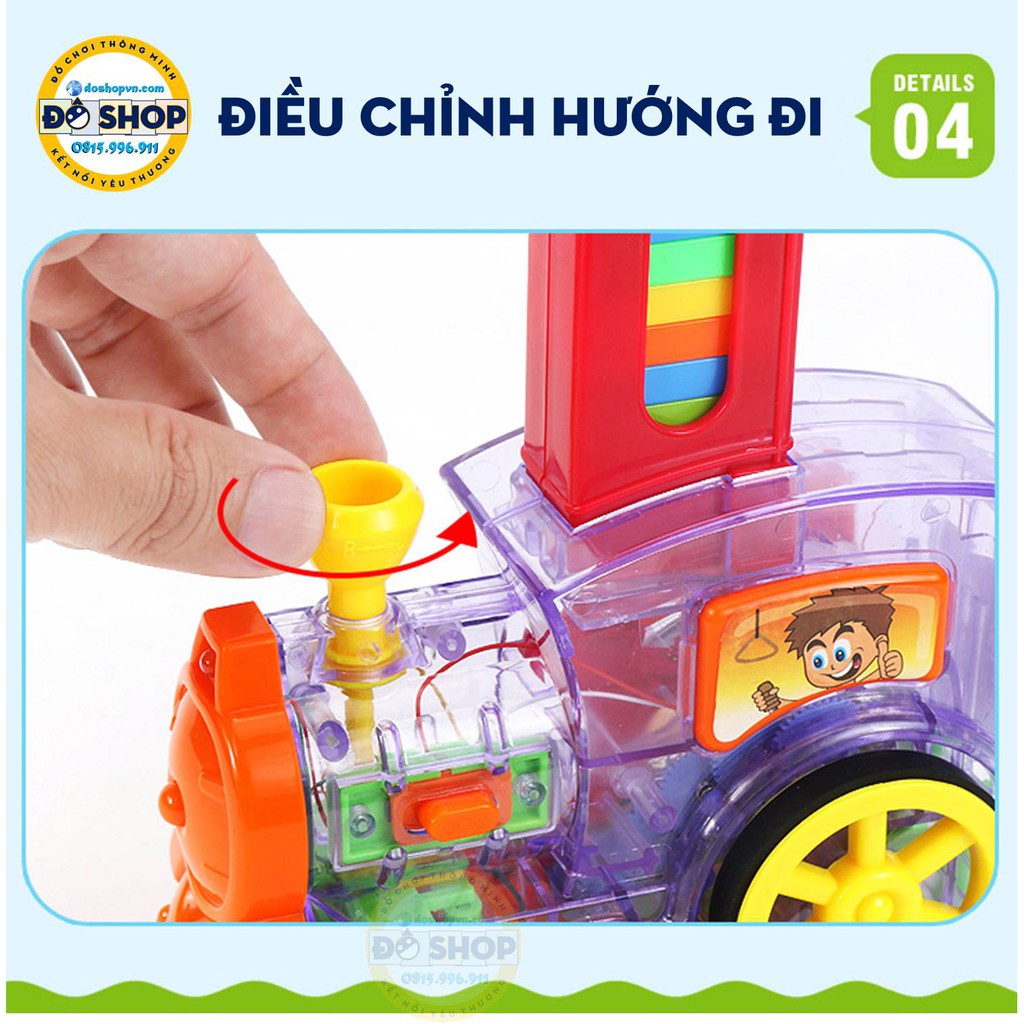 [LOẠI XỊN] Đồ Chơi Tàu Hỏa Domino Phát Nhạc Phát Sáng Dành Cho Bé TD1 (Tặng Kèm Pin) - Đô Shop