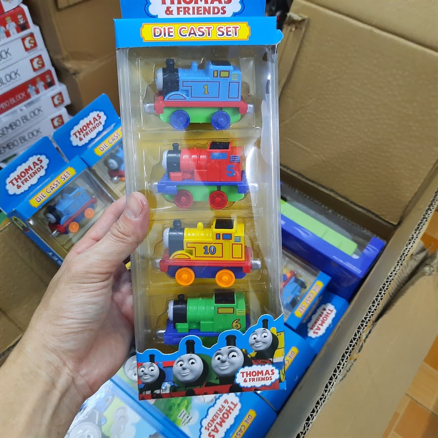 Bộ xe lửa thomas mini gồm bằng kim loại đồ chơi trẻ em