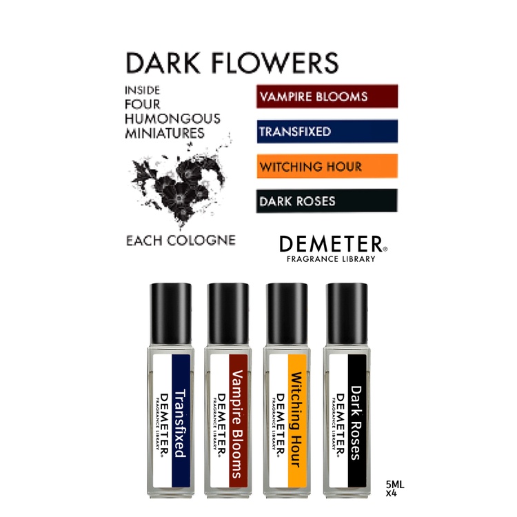 Set 4 Chai Nước hoa Bộ Sưu Tập Dark Flowers Collection by Demeter Cologne - (5мlx4)