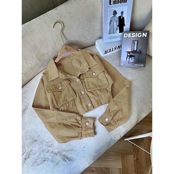 Ác Khoác Bomber Phom Croptop Chất Kaki Siêu Đẹp