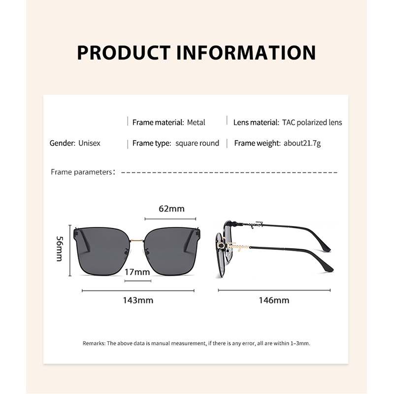 Kính Mát Tròng Vuông Phân Cực Chống Tia UV400 RZ1183 Thời Trang Cho Nam Nữ