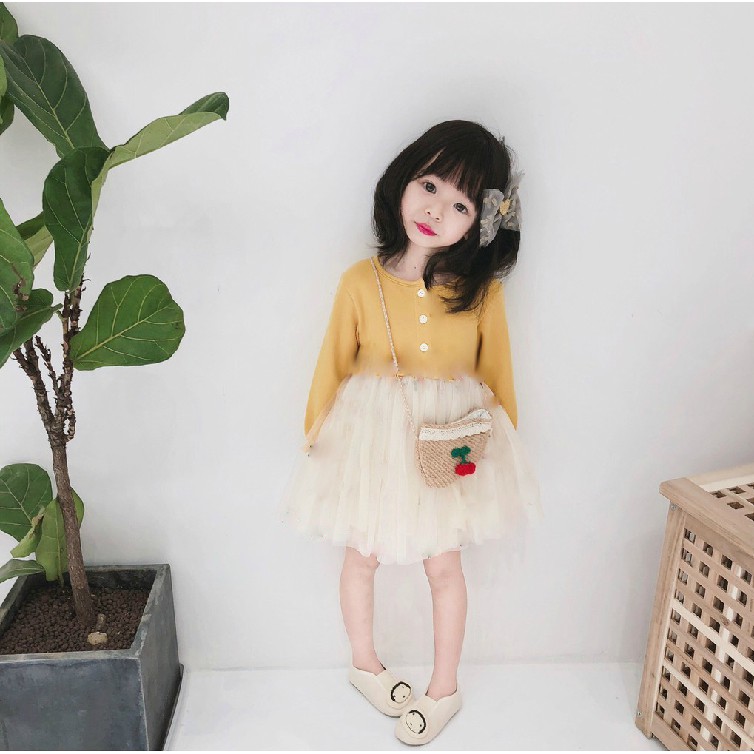 Váy xòe điệu đà kiểu dáng Hàn quốc cho bé gái (HN 389)